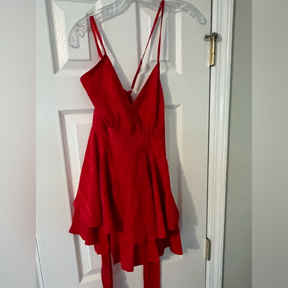 Red Romper with Bow Tie in Front